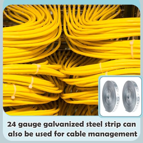 Gisafai 4 Rolls Galvanized Metal Pipe Strap 3/4 Inch x 100ft 24 Gauge Bendable Plumbers Pipe Hanger Strapping with Holes for Supports Flexible Trimming by Gisafai - Image 5