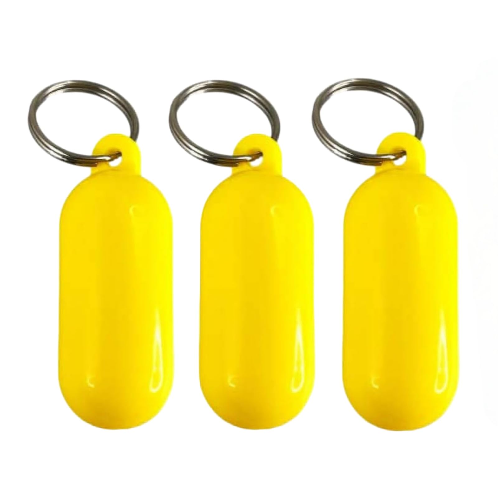 3 Pcs Yellow Floating Keychain Pills-Shape Float Key Rings for Boat Sailings Kayak Surfing Water Sports Floating Key Chain Sports Fan Key Chains Car Keychains Car Accessories, Sports Fan Key Chains