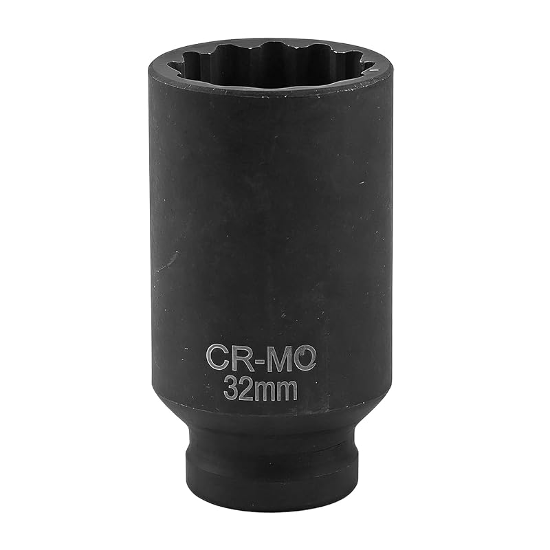 Soquete de Impacto Profundo 32 mm com Encaixe de 12,7 mm (1/2 pol.), 6 Pontos para Porca de Eixo HAMOJUF