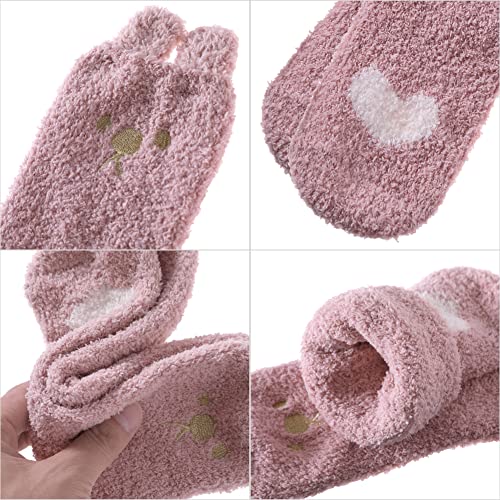 Image of MQELONG Womens Super Soft Fuzzy Cozy Home Sleeping Socks Microfiber Winter Warm Slipper Socks