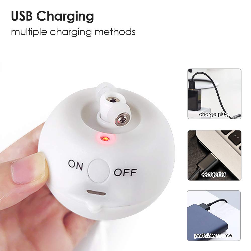 Palla Automatica Per Gatti Con LED - Ricaricabile USB, Con Sensore Ostacoli, 2 Modalità, In Gel Di Silice - Foto 5