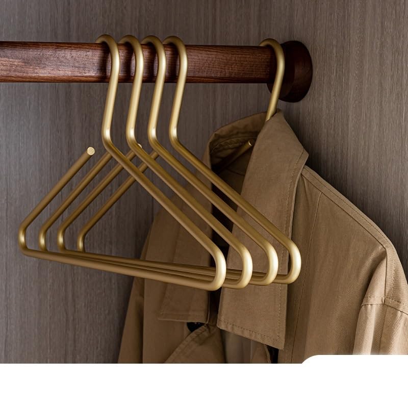 Perchas Ropa 5 uds Perchas de aleación de Aluminio sólido Oro Mate Percha for Ropa Pantalones estantes de Almacenamiento for suéter Organizador de guardarropa(5pcs)
