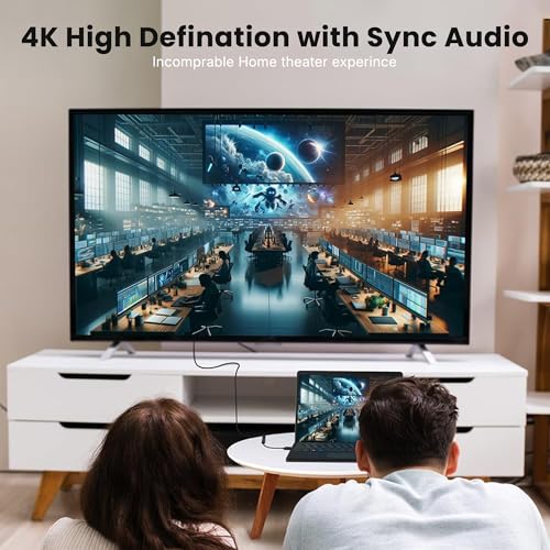 Image of Techie Mini DisplayPort to HDMI Converter | 4K 30Hz & 1080p 60Hz | Audio Video Adapter for MacBook, Surface & Mini DP Laptops | Plug-and-Play, Compact ABS Design - Black
