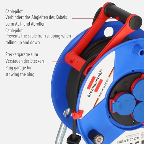 Enrollacable Brennenstuhl 1208590 industrial de cable largo para taller 5