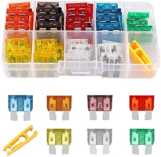 Car Fuses, 60PCS Car Fuses Assorted  5amp 7.5amp 10amp 15amp 20amp 25amp 30amp Car Fuse Kit, Blade Fuses with Storage Case and 1 Fuse Clip