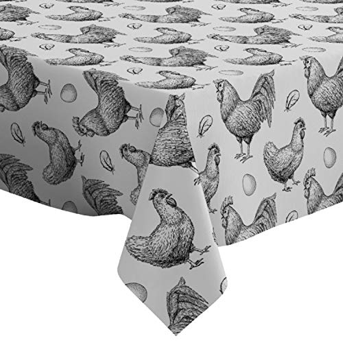 Q-Beans Rectangle Decorative Tablecloth [Size: 60 X 84 Inch], Washable And Reusable Table Cloth Cover For Indoor And Outdoor ( Chicken Breeding ) #TOP8