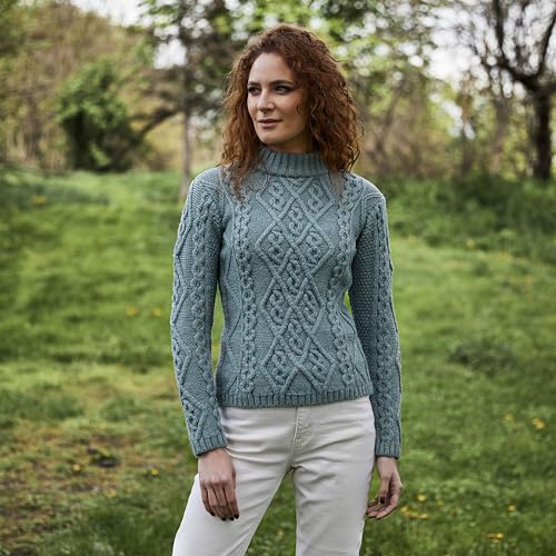 Image of SAOL Wool Sweater for Women Ireland Cable Knitted Jumper