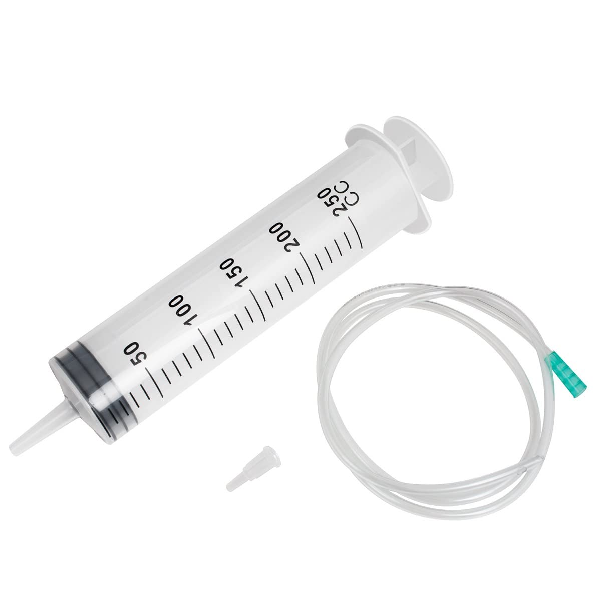 Large Capacity Plastic Syringe with 3.2ft Tube for Hydroponics Lab Measuring, Watering, Refilling,Pets Feeding (250ML): Industrial & Scientific
