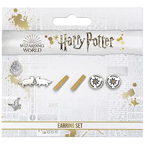 Official Harry Potter Hufflepuff Set of 3 Stud Earrings2