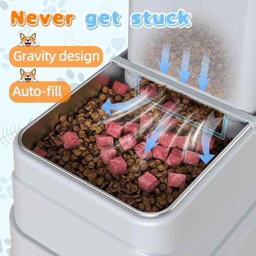 Rywell 4L Gravity Pet Feeder and Water Dispenser Set, Automatic with Stainless Steel Bowls, 3 Height Adjustable for Dogs and Cats - Image 5