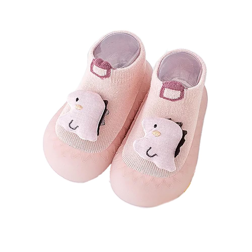 Bold N Elegant Baby Girl Boy Socks With Rubber Sole Infant Newborn Kids Floor Socks Shoes Anti Slip Soft Sole Socks Bootie (Baby Pink, UK Footwear Size System, Toddler, Age Range, Medium, 0 Months, 6 Months)