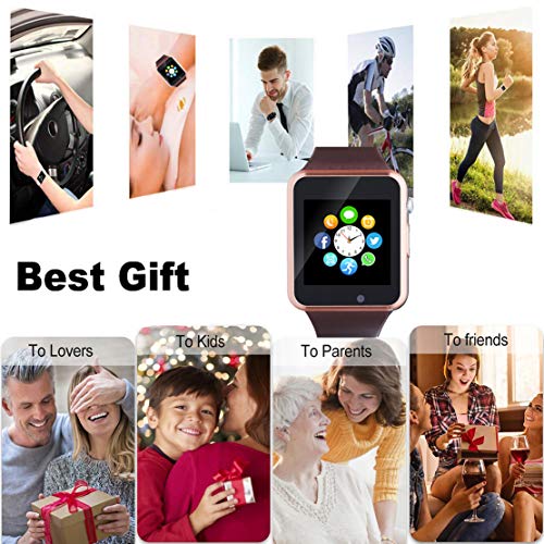 Smart Watch, Smartwatch Compatible with Android Samsung and iPhone(Partial Functions) with TF SIM Card Slot Text Call Reminder Camera Music Player Pedometer for Men Women