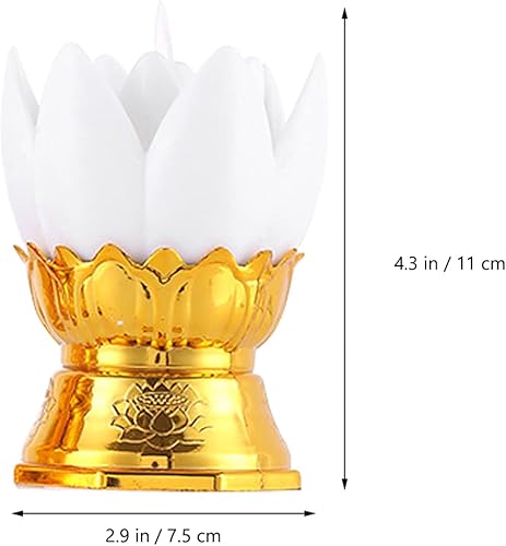 Miniatura 2 de Zerodeko Lámpara de loto LED budista, 2 unidades, suministros para decoración del hogar, diseño de loto electrónico, funciona con pilas, lámpara de