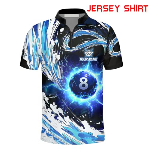 GABITA Personalized Billiard Shirts for Men Women Team, Custom Name Jersey for Billiards Players, 8 9 Ball Pool Jersey2