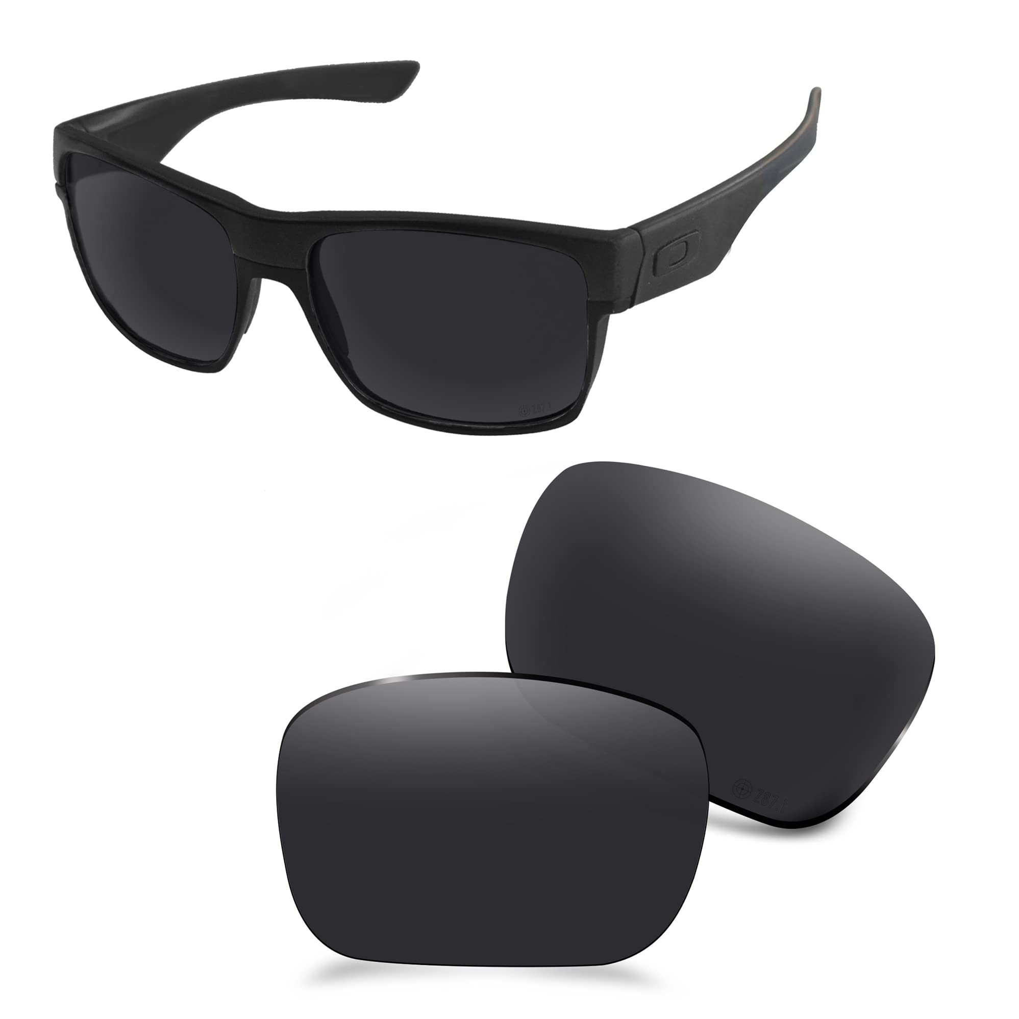 AOZAN ANSI Z87.1 Polarized Replacement Lenses For Oakley TwoFace Sunglasses - Onyx Black