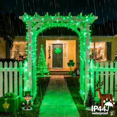 YEGUO 165ft 500 LED Halloween String Lights Outdoor Waterproof, Green String Lights Indoor Plug in, 8 Modes Clear Wire Twinkle Lights for Christmas Tree by YEGUO - Image 4