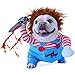 Pet Deadly Doll Dog Costume, Novelty Halloween Christmas Costumes Funny Dog Cosplay Outfits Cute Clothes for Small Medium Large Dogs Cats Party Dress Up Cool Puppy Costumes Scary Spooky Apparel Blue