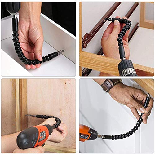 11.6 Inch Flexible Drill Bit Extension, Screwdriver Soft Shafts Bit Holder For Power Drill With Magnetic 1/4'', Universal Drill Connection For Electrical Cabinet Furniture Computer Chassis (4 Pack) #TOP6