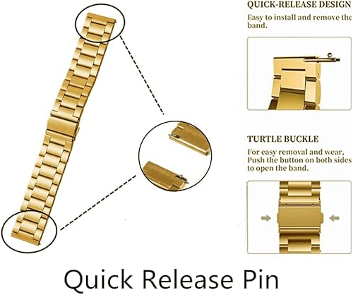 Miniatura 4 de 18mm 20mm 22mm Metal Stainless Steel Strap Replacement compatible with Samsung Galaxy Watch 543,Galaxy Watch 3 41mmWatch 42mmActive 2,Galaxy Watch