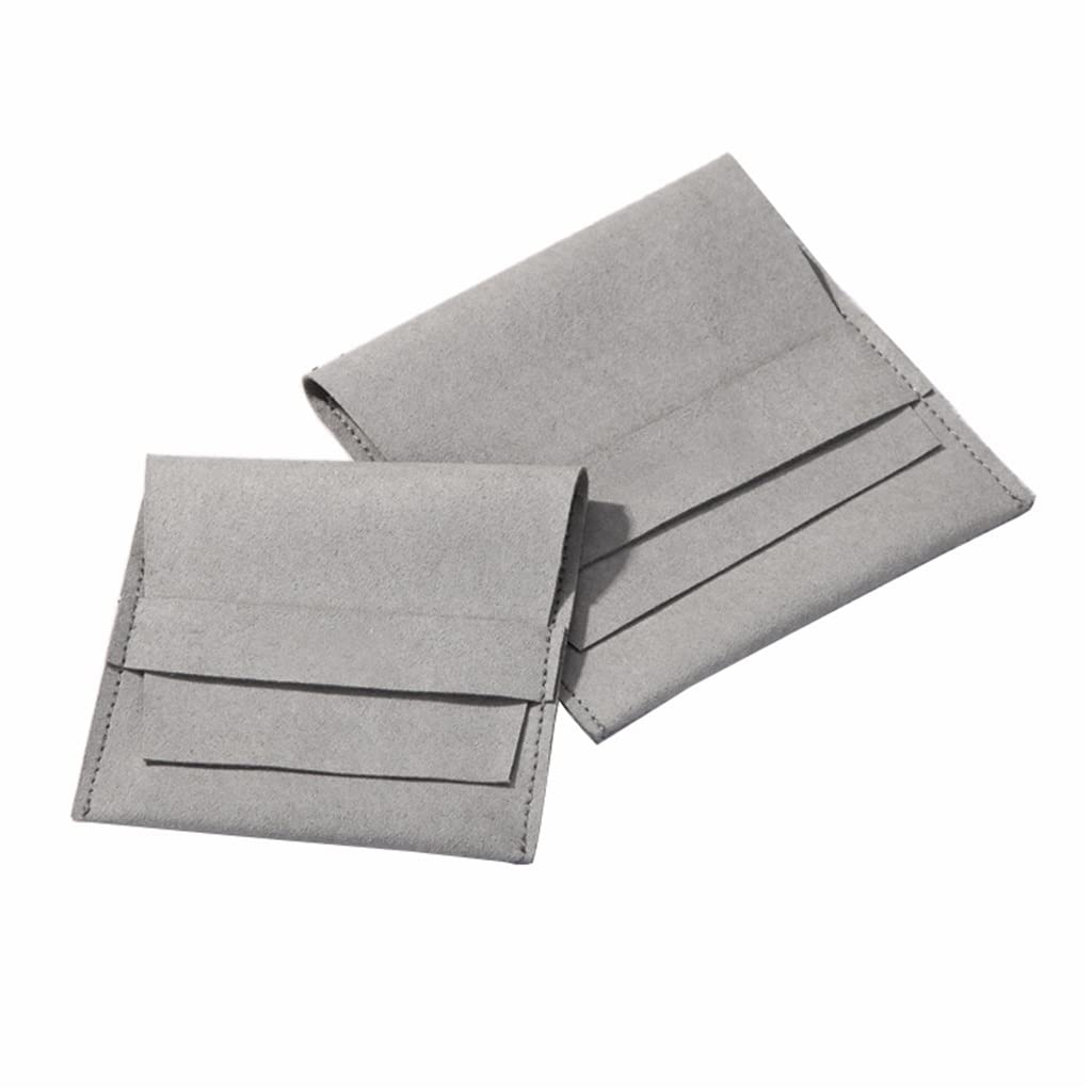 Sacs cadeaux 8x8 cm 9.5x9.5 cm colliers Bracelets sacs d'emballage enveloppes de bijoux sacs de rangement de poche (Beige 9.5 * 9.5 cm)