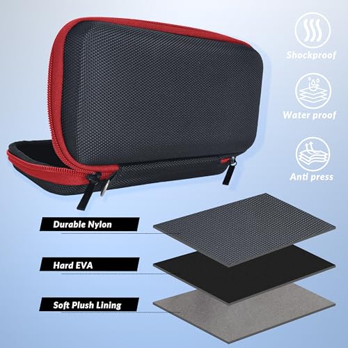 Image of Wolfteeth Smell Proof Hard EVA Travel Case for Battery Pen Pods Charger, Portable Storage Pouch with Odor Resistance, Durable Protective Holder (Red, Empty Case Only)