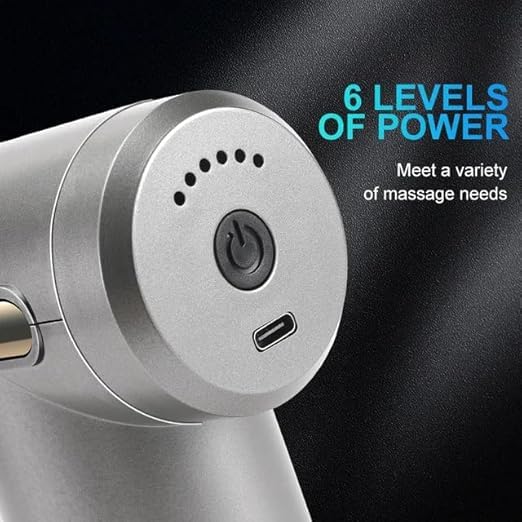 Tozer mini gun meszer machine for pain relief - body, neck, shoulders, back, weapons and legs cargo - 6 speed settings - deep tissue handhald massage (black) (black) for men and women for all body pain relief for men and women