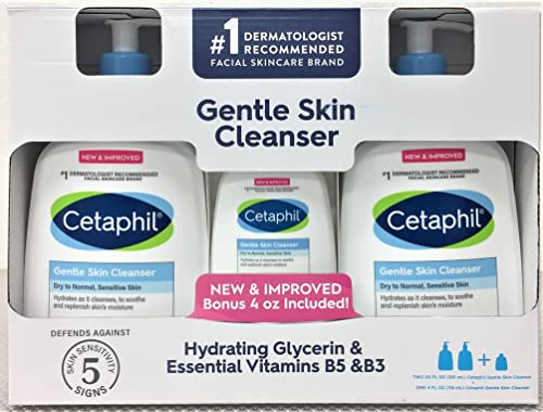 Cetaphil Gentle Skin Cleanser 2/20Oz 4Oz Bonus #TOP1