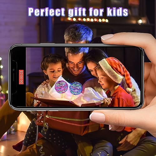 XINHOME Fliegender Balls 2026, Flying Ball mit Led-Beleuchtung, Orbi Ball Drohne Hover Toy Flying Spinner Geschenke für Jungen Mädchen Kinder 6-12 Jahre Flying Orb Ball Spielzeug Blau