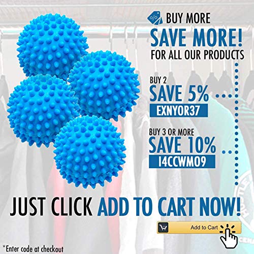 Laundry Dryer Balls - Clothes Will Come Out Soft, Fluffy, Fewer Wrinkles and Less Static Cling. A Natural and Better Alternative to Fabric Softener. Reduce Drying Time and Save on Energy - Thumbnail 2