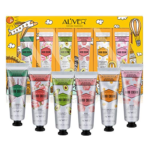 Hand Cream Gift Set, 6 Pack Hand Lotion Enriched with Shea Butter to Nourish and Deeply moisturize Rough Hands, Christmas Gifts for Women Girls Men