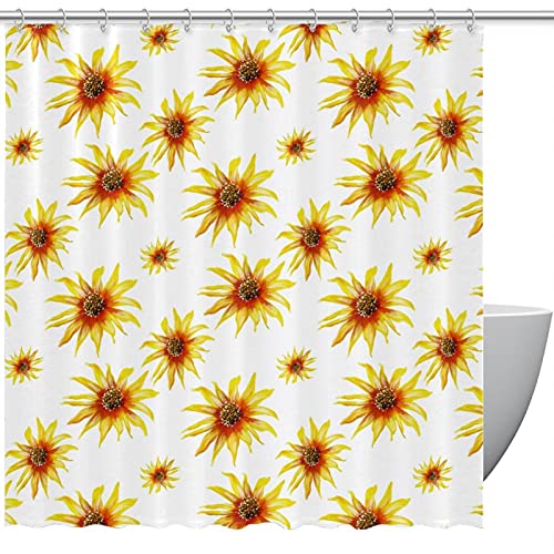 Rideau de douche tournesol 168x183 cm anti-moisissure imperméable