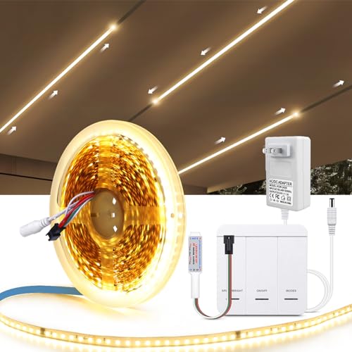 Image of CHNMALITAI10M /33FT Running Water Flowing LED Strip Lights,24V 120Leds /M Running Water Flowing LED Rope Light with Touch Panel Controller Switch for Bedroom Home Wall Decor