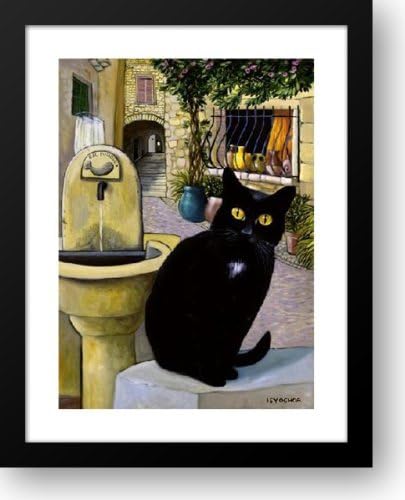 European Cat at Saint-Paul de Vence, France 24x30 Framed Art Print by Ochoa, Isy