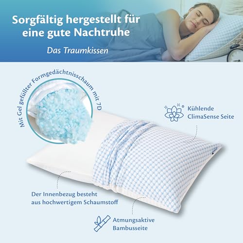 Ella Nackenstützkissen 40x80 – Ergonomisches Kopfkissen mit Verstellbarer Füllung –...