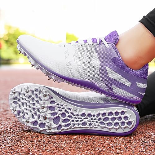 THESTRON Men Women Kids Track and Field Shoes Professional 8 Spikes Running Racing Sneakers Breathable Lightweight Sprinting Shoes4