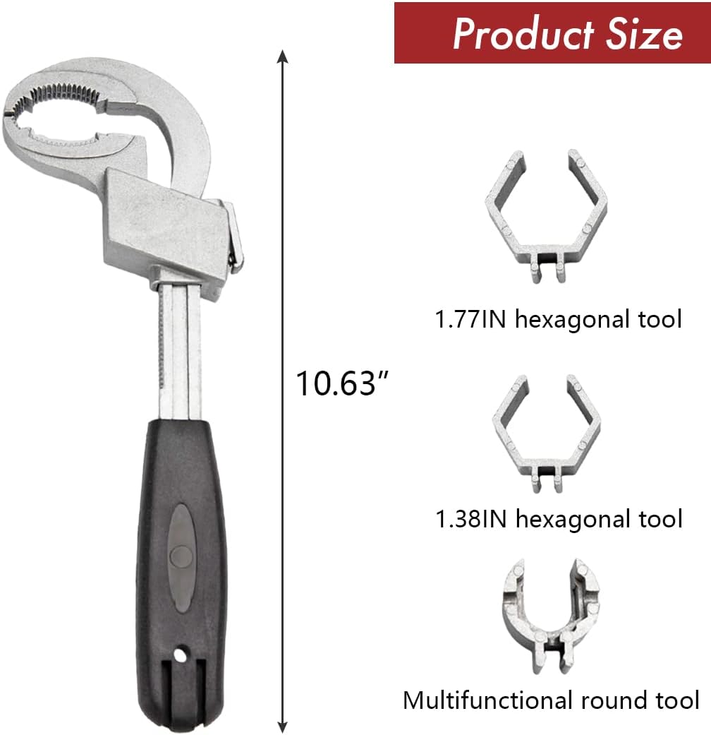 Universal Adjustable Double-Ended Wrench Multi-Function Bathroom Wrench Pipe Basin Faucet Bathroom Wrench Tool Disassembly Faucet Sink Sewer Pipe Repair