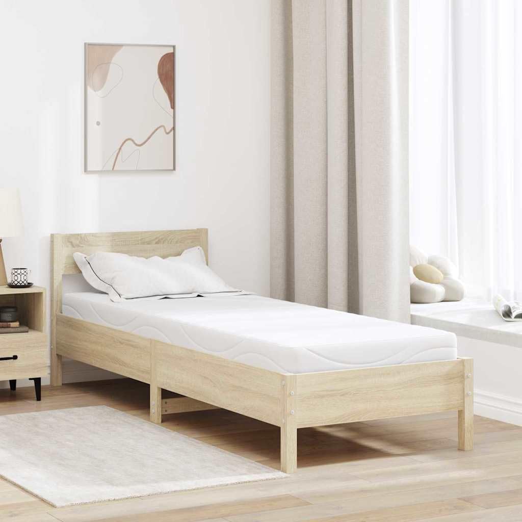 Materac biały, 70 x 200 cm, żakardowa pianka memory z żelowym rdzeniem, oddychająca i ergonomiczna, do sypialni, pokoju gościnnego i łóżeczka dziecięcego, średni stopień twardości, poszewka