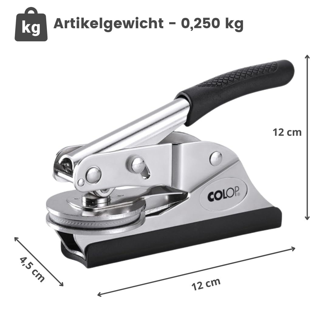 Personalisierter Prägestempel Rund Ø 51 mm – Individuelle Prägepresse für Papier – für Dokumente, Karten und Briefpapier