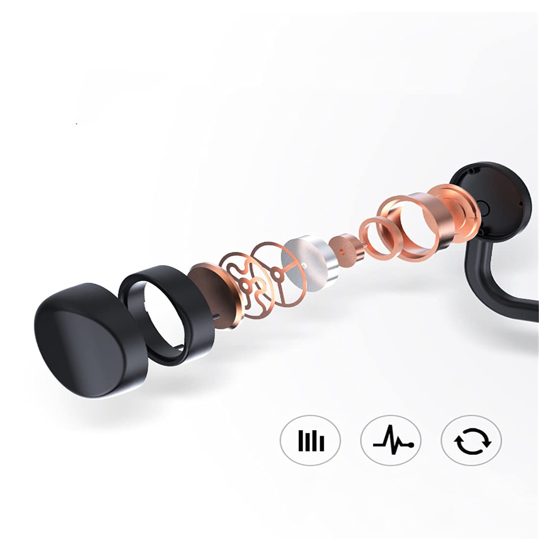 Słuchawki do przewodzenia kostnego Sweatproof Wireless Sports Headsets, IPX6 Wodoodporna Ultra Lekkie Zestawy sportowe do prowadzenia pojazdów turystycznych jazdy,White