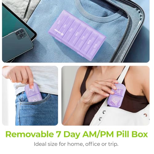 Image of AUVON Weekly Pill Organizer 2 Times a Day, One-Sided Opening, Easy to Use
