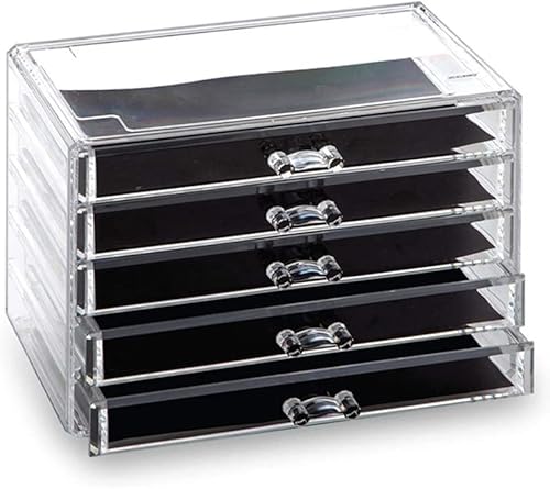 Miniatura 5 de Joyero transparente organizador de joyas de terciopelo acrílico, bandeja de joyería de 18 rejillas, organizador de cajones, almacenamiento de