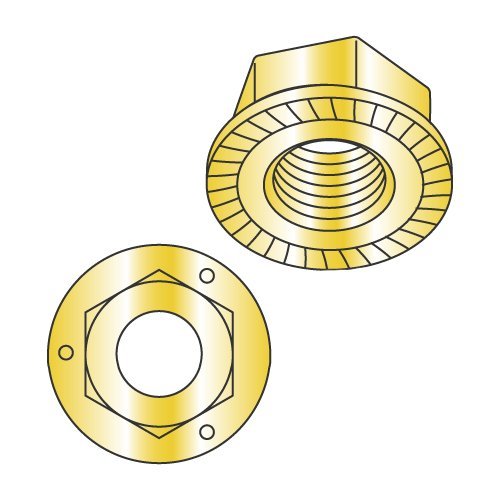 5/16-18 Serrated Hex Flange Locknuts/Grade 5 / Zinc Yellow (Carton: 1,500 pcs)