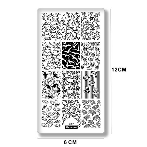 1Pcs Nail Plates Penguin Panda Designs Stainless Steel Stencil Templates Cute Dog Animal Nail Art Plate Stamp Polish 3D Diy Manicure Stamping Print #TOP3