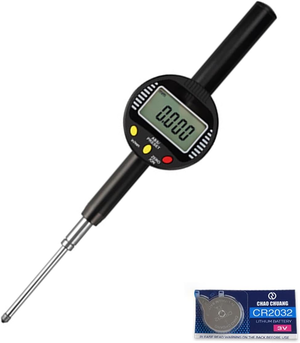 Electronic Digital Dial Indicator, High Precision Digital Micrometer Test Instrument, Micron Indicator Gauge, Measuring Range 0-50.8mm, for Machining, Accurately Measure