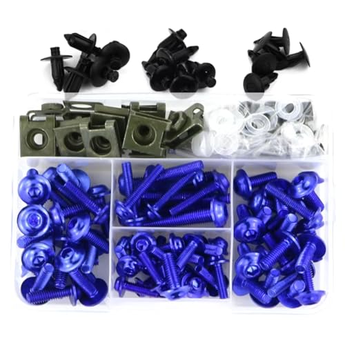 �l�W�E�t�F�A�����O�{���g�L�b�g Compatible With Ducati For Multistrada 950 1200 For Multistrada 1200S �G���f���[���t�F�A�����O�p�{���g�L�b�g�o�b�e���[�[�q�t�����g�K���X�w�����b�g(Blu