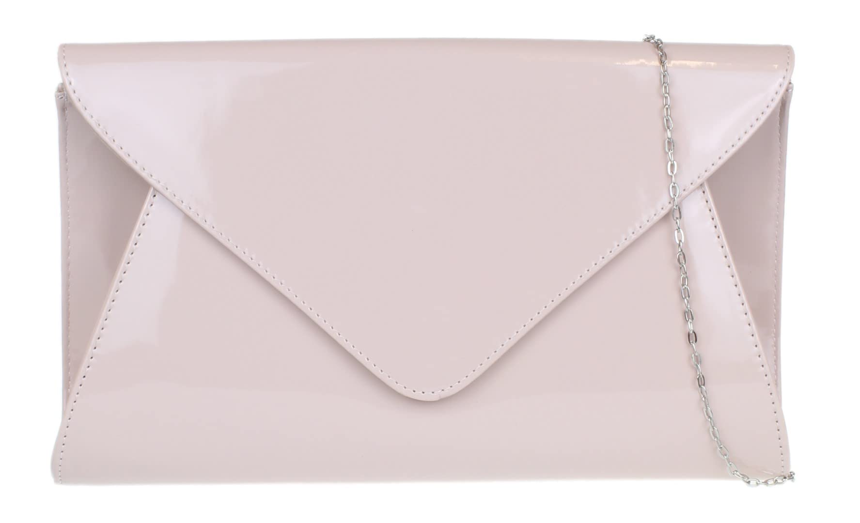 Girly HandBags - Pochette da sera da donna, in similpelle verniciata, tinta unita