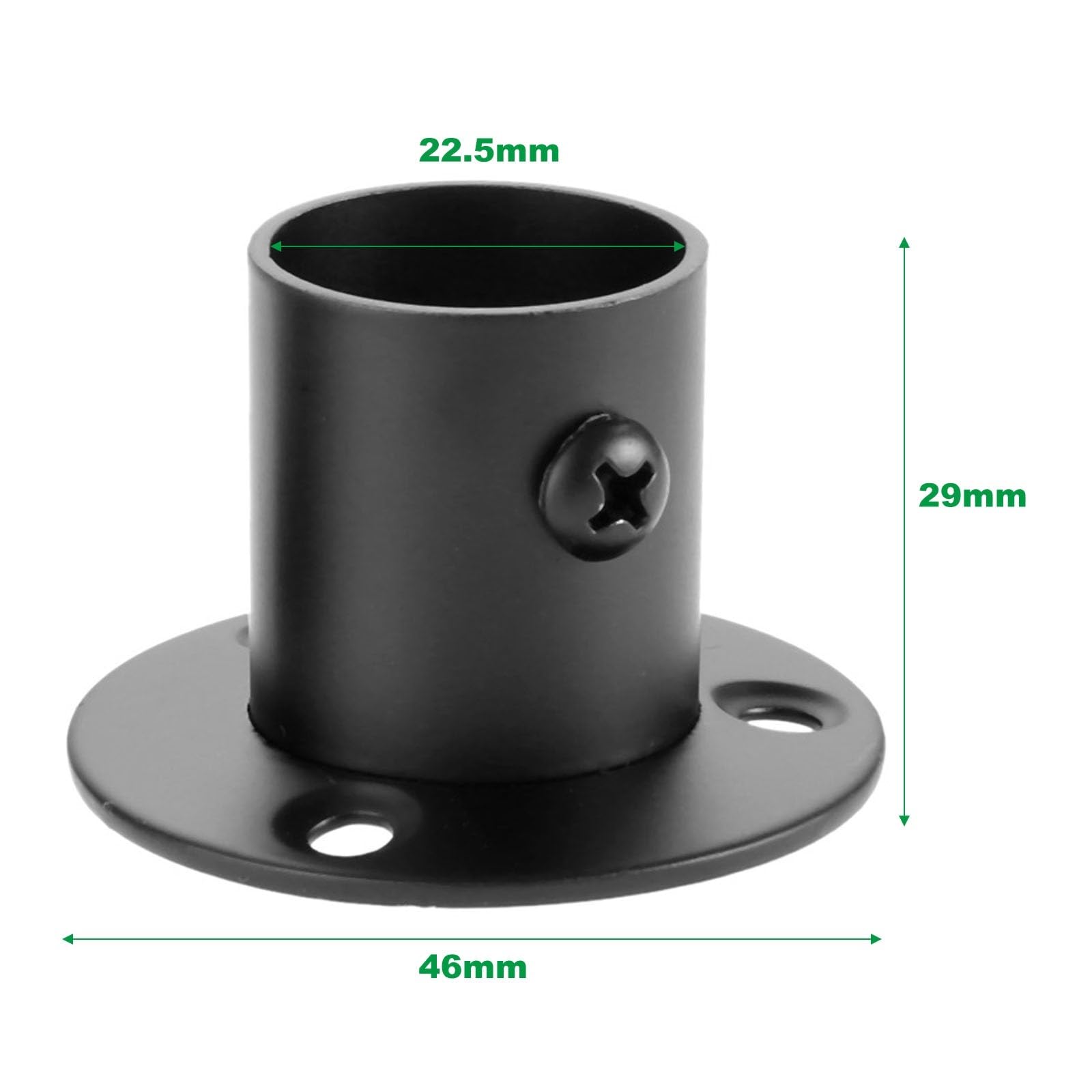 Varilla de brida enchufe poste acero inoxidable, soporte varilla 8 piezas 19-32 mm for riel colgante armario con tornillos(22mm)