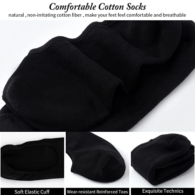 Image of Santosh Enterprises Unisex Ankle Socks No Show Socks, Loafer Sneakers Low Cut Cotton Black Grey Socks With Non Slip Grips (Free Size)