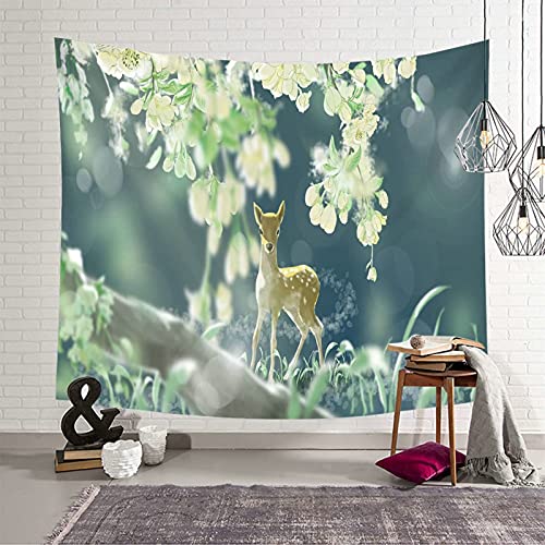 Tapiz de pared de ciervos para decorar tu salón con la frescura de las plantas verdes