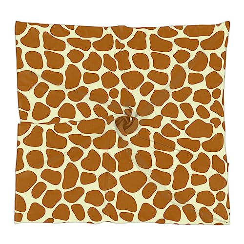 QsirBC Animal Giraffe Print Square Silk Scarf, Summer Head Scarf, Hair Scarf for Women Soft Smoothness for Travel Yoga Handkerchief Shawl Sunscreen Gift 23.6× 23.6 Inches